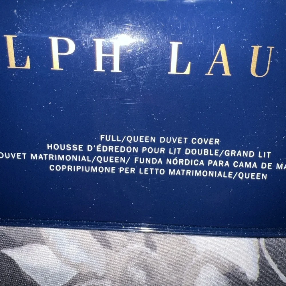 Ralph Lauren Avery Duvet Cover‎ Full /Queen  Gray Chrysanthemum Floral 92 X 96
